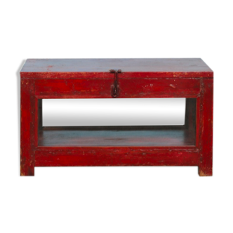 Glass chest red teak