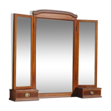 Ancien miroir triptyque en chêne