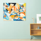 Cubistic painting, acrylic on hardboard, 95 x 75cm
