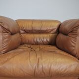 Cognac leather armchairs by BL Arredamenti, 1970s, set of 4