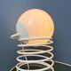 Large mid-century opaline milk glass spiral table lamp
