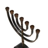 Brass 7-branch candelabra Menorah, 1960s