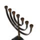 Chandelier, bougeoir Menorah en laiton à 7 branches, années 60