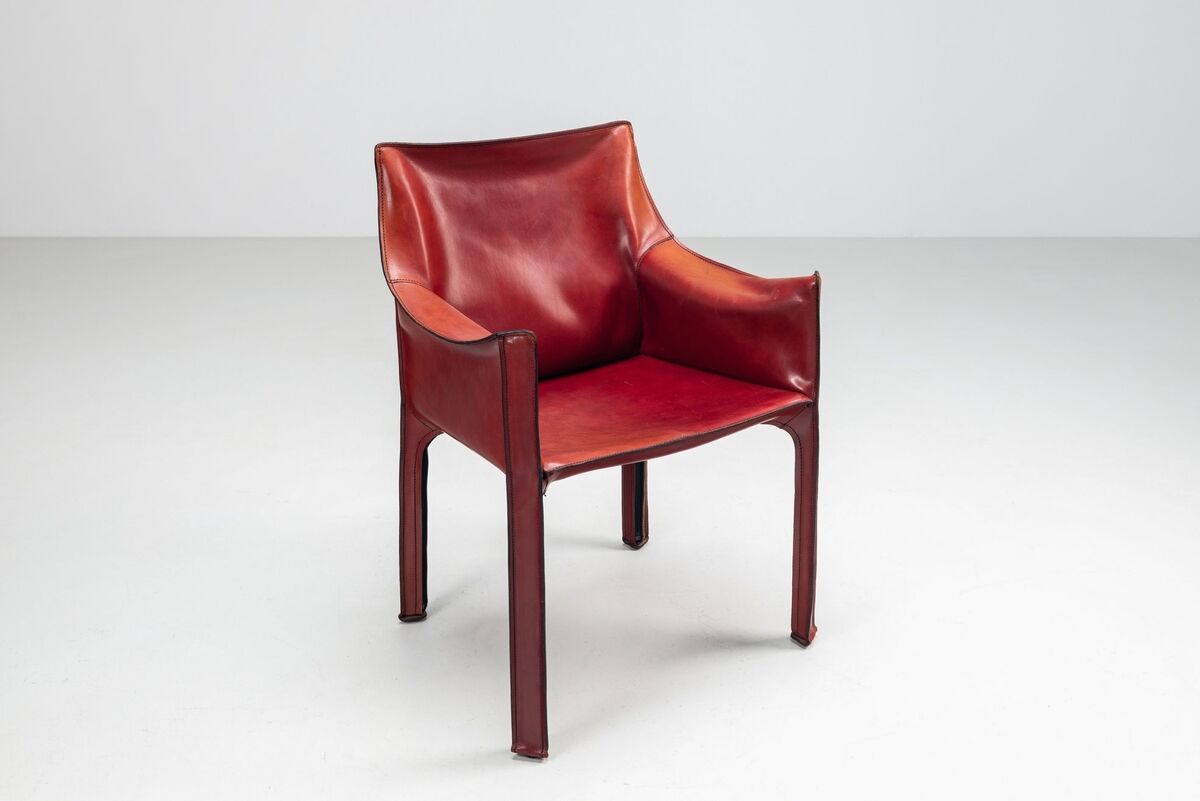 Mario Bellini model Cab 413 dining armchair in leather Cassina Italy 1977