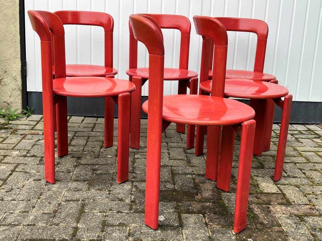 6 bruno rey chairs for ditiker stein am rhein 1970