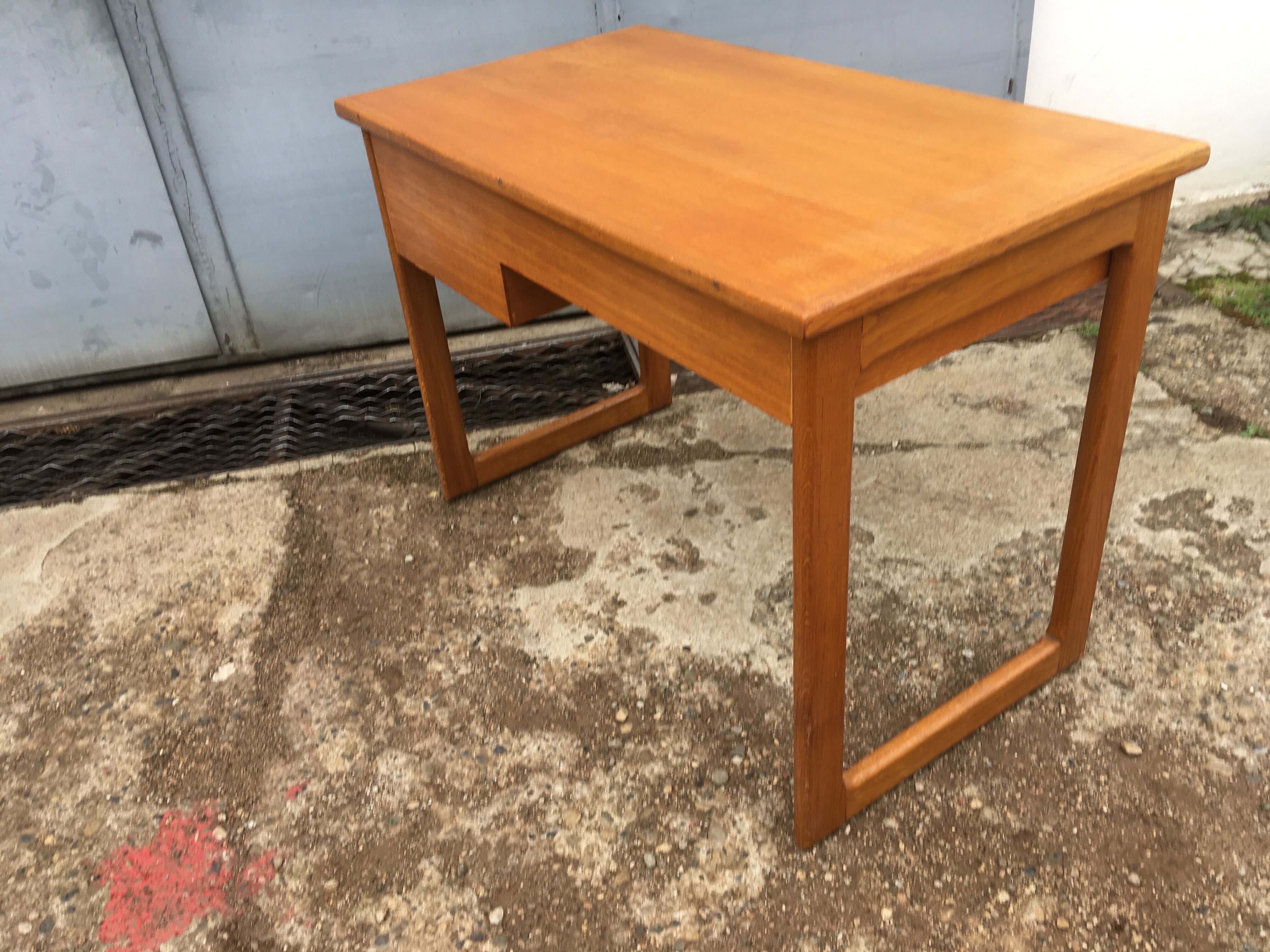 Vintage desk with Scandinavian-style wooden sled feet