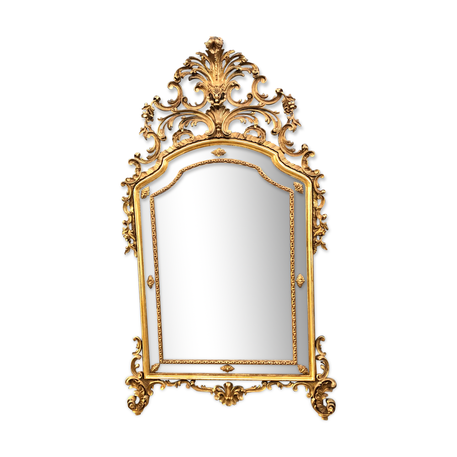 Gilded wooden mirror in baroque style  100x180cm