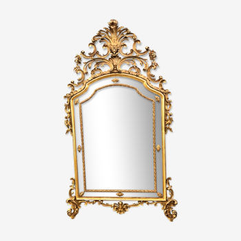 Miroir en bois doré de style baroque 100x180cm