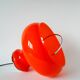 Orange opaline pendant light with metal arch, Design, 1970