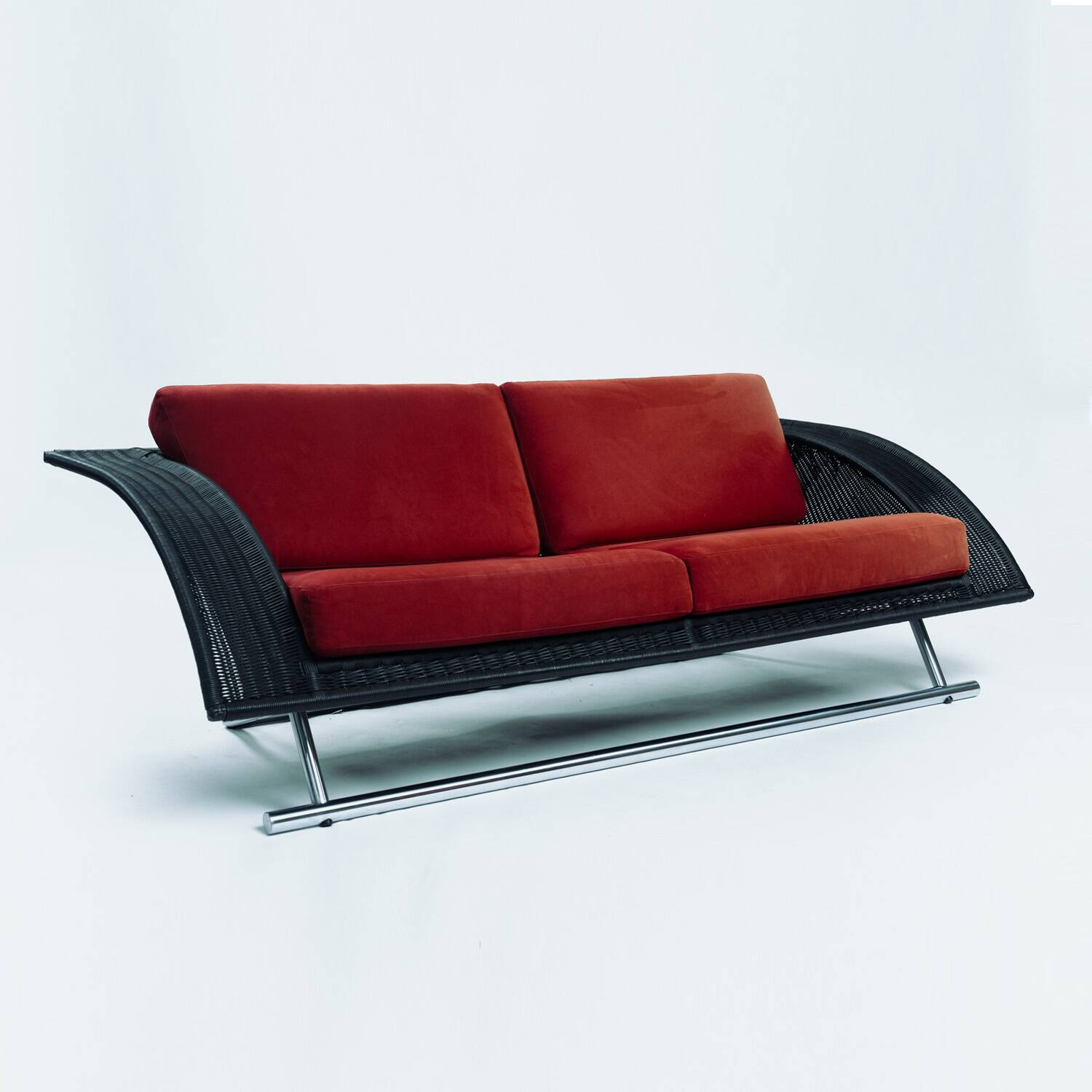 Canapé postmoderne en rotin Gerard van den Berg par Rohe Noordwolde, 1980
