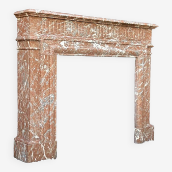 Napoleon III Louis XIV Style Fireplace In Red Rance Marble Circa 1880