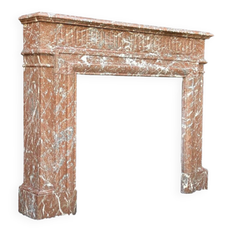 Napoleon III Louis XIV Style Fireplace In Red Rance Marble Circa 1880
