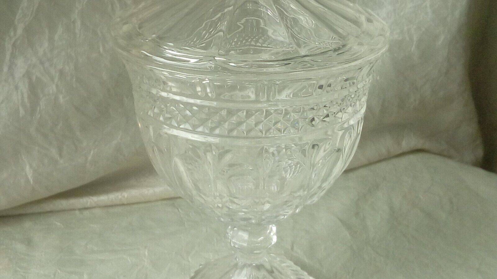 Louis Philippe style glass candy sugar bowl