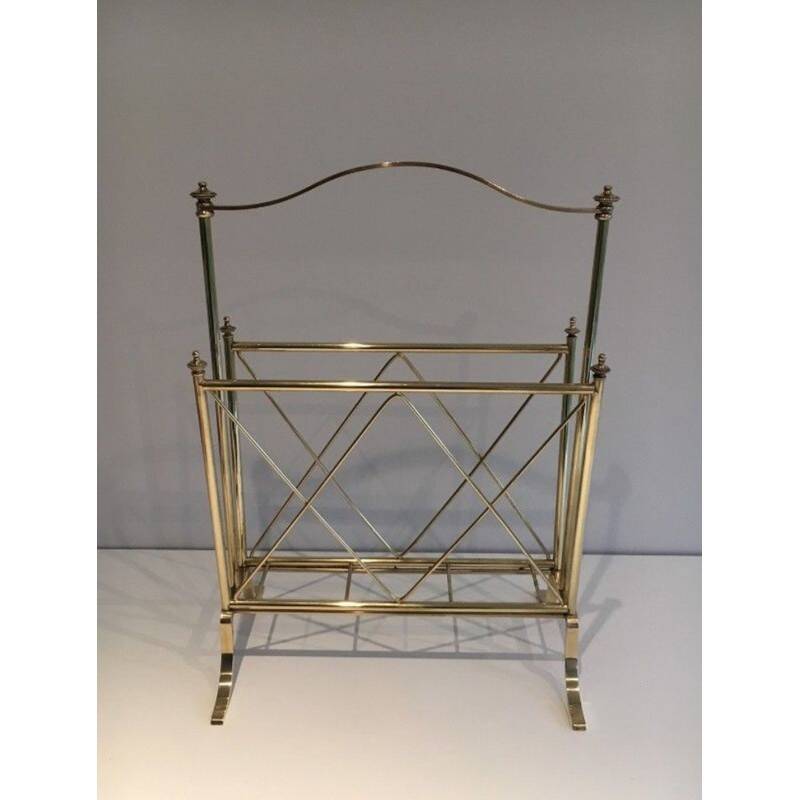 Porte-revues néoclassique en laiton, attribué à la Maison Jansen, travail français, vers 1940