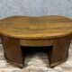 Art Nouveau period bean-shaped oak and walnut center desk