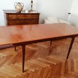 Teak table and 6 chairs, Scandinavian type, 1965