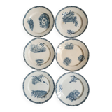 Set of 6 pexonne plates
