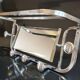 Nickel-plated Art Deco wall-mounted coat rack with swivel mirror