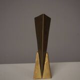 Cubist metal Vase attributed to WMF. 1930s