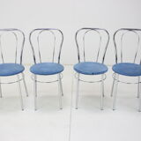 1980s Set of Four Chrome Dining Chairs, Italy