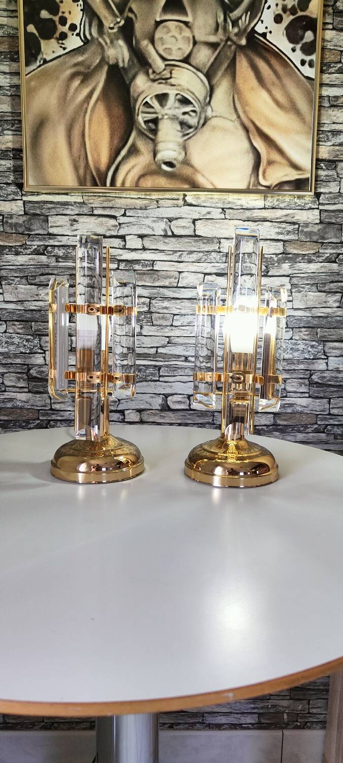 Paire de lampe venini made in italy 1990