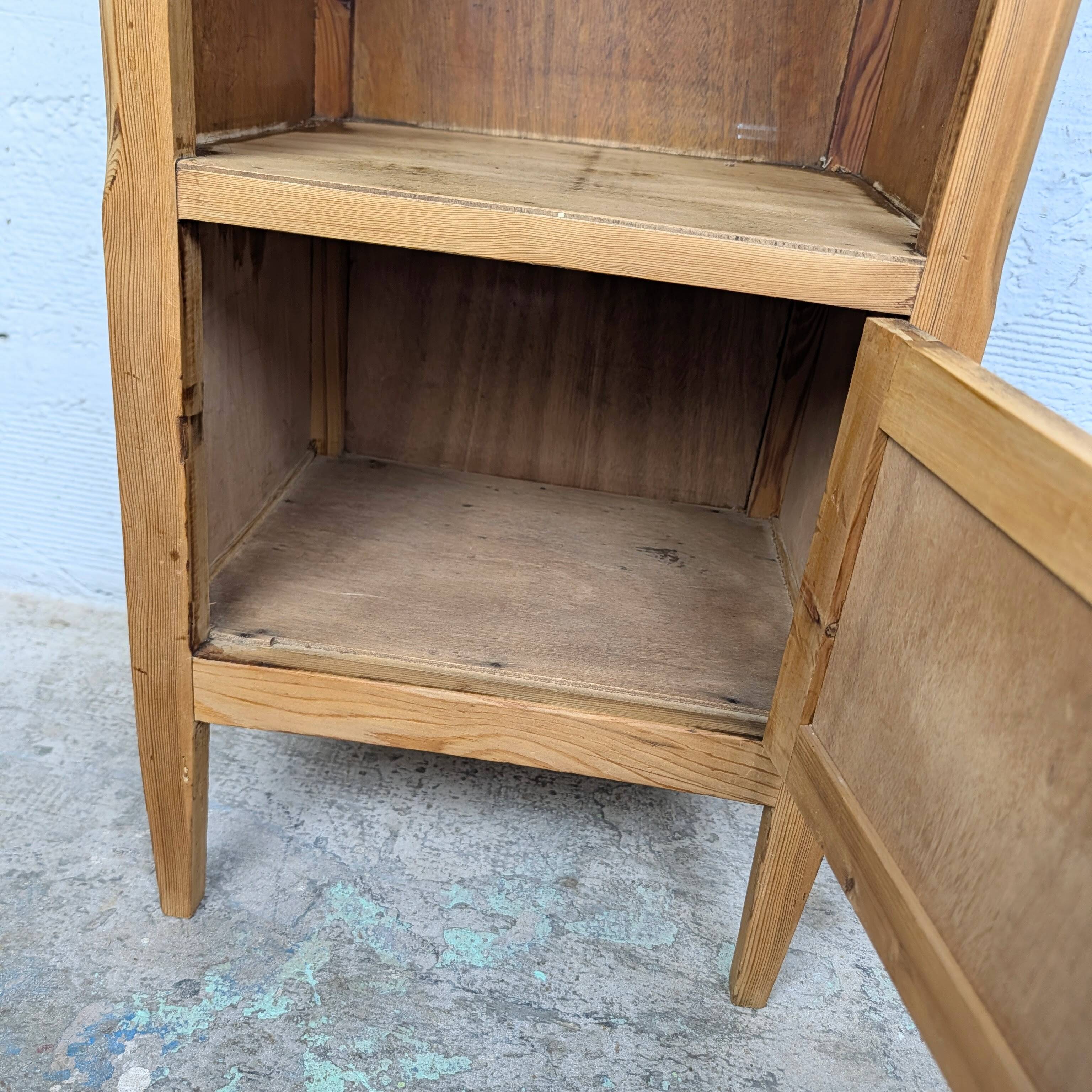 Art Deco bedside table in pine