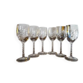 CRISTAL D'ARQUES " Fleury Epi " 6 verres vin cuit porto cristal 7 cl - H 13,5 cm