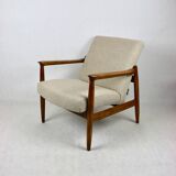 Beige Boucle armchair GFM-64 attributed to Edmund Homa, 1970s