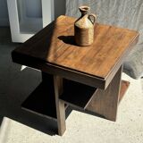 Table d'appoint carrée piètement quadripode à entretoise de style moderniste