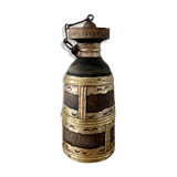 Indian wood and brass bottle