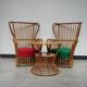 Ensemble de 2 fauteuils et table, design de Franco Albini pour Bonacina, années 1950.