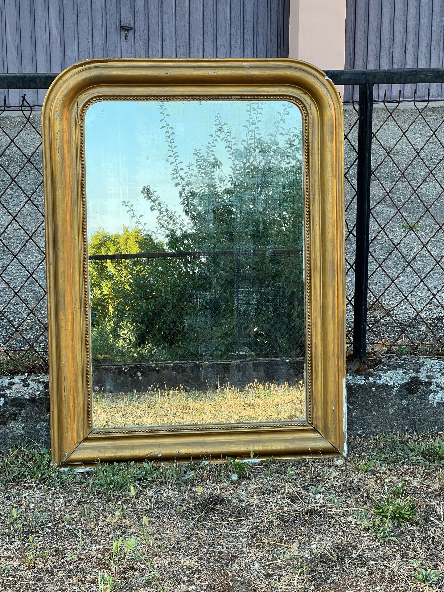 Large Louis-Philippe gilded mirror, mercury glass 76x104cm