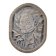 Sculpture en bas-relief, visage stylisé avec des fleurs, 20e siècle