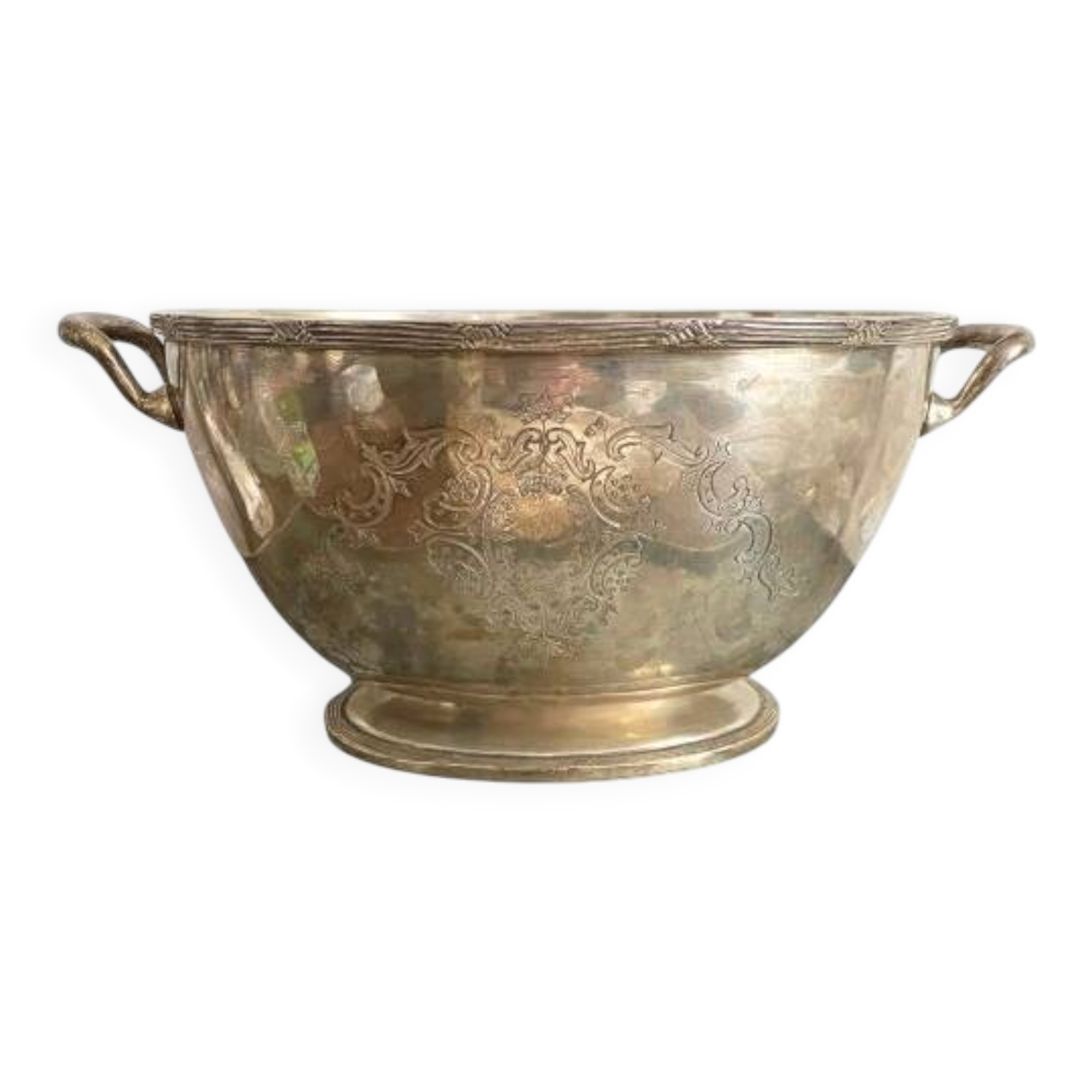 Champagne bucket, engraved silver cooler