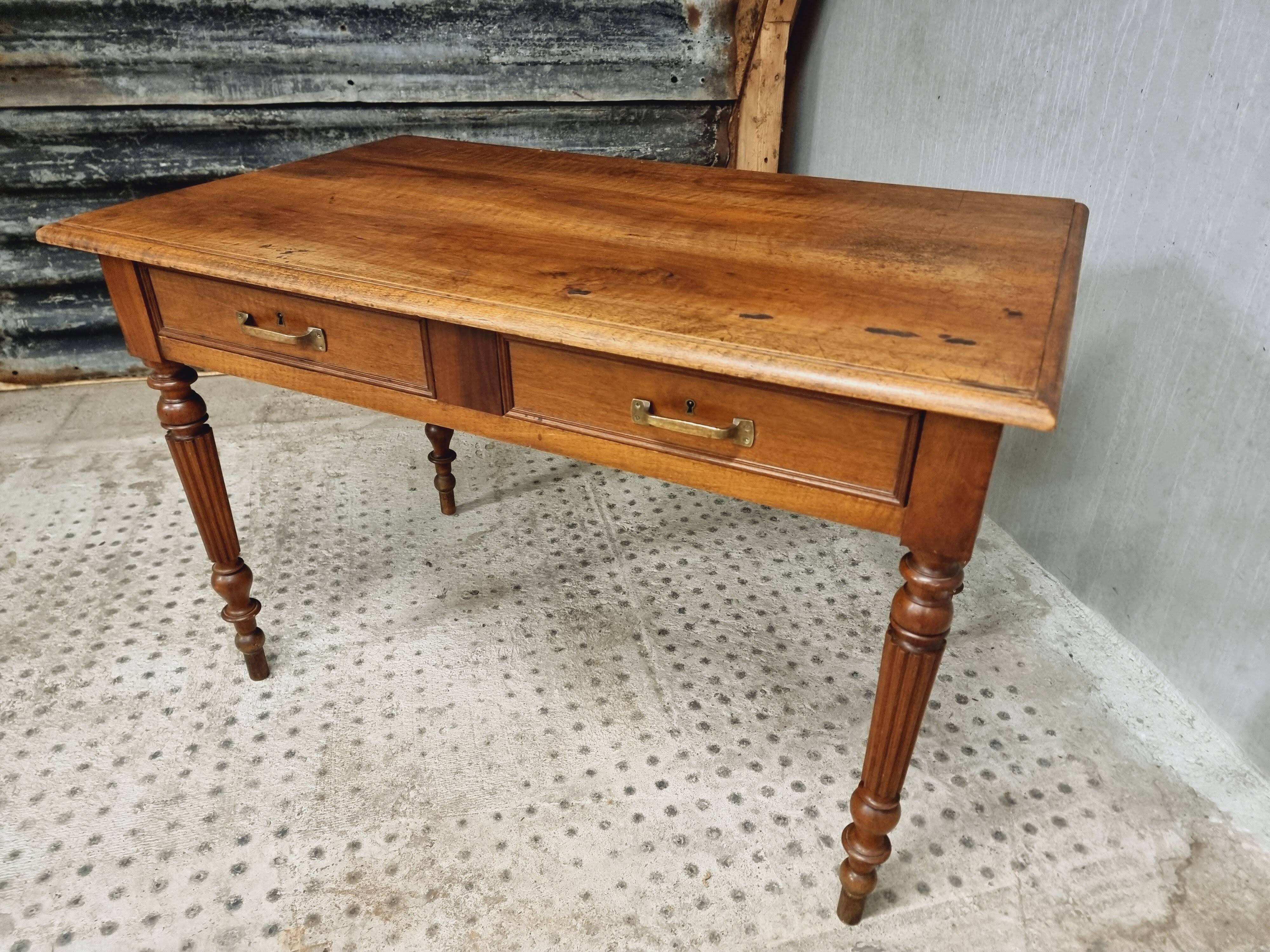 Antique table desk table dining table walnut 72x120 cm