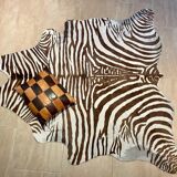 Vintage carpet zebra print cowhide