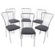 Set of Six Italian Chrome and Bouclé Dining Chairs, 1970s