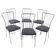 Set of Six Italian Chrome and Bouclé Dining Chairs, 1970s