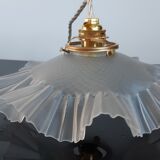 Pleated suspension in frosted glass 50s
