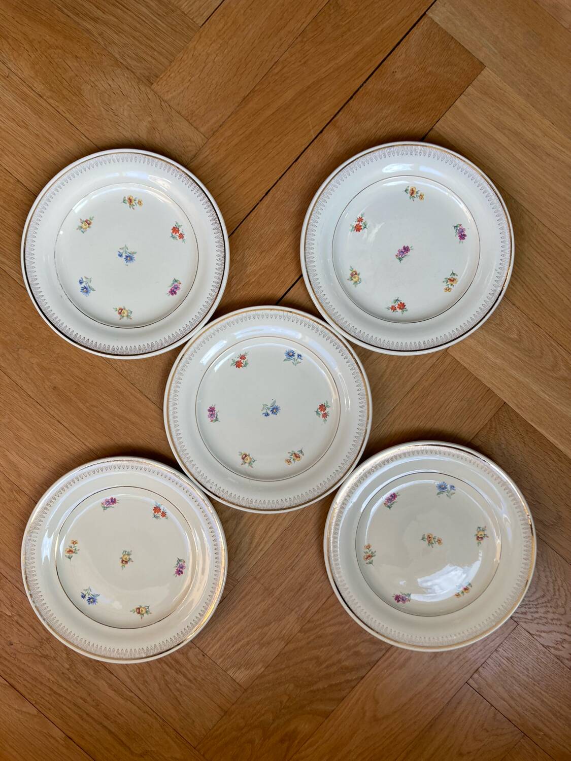 Ceranord St Amand flower dessert plates