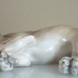 Sleeping dog sculpture, setter, pointer, Royal Copenhagen porcelain