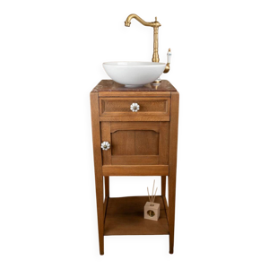 Meuble vasque ancien - rouge