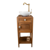 Antique wooden and red marble washstand (Art Deco style)