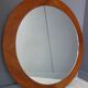 Miroir rond sur placage de teck des années 1960 - 49cm