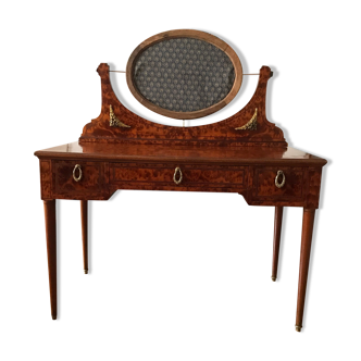 Bureau en loupe d’orme et bronze