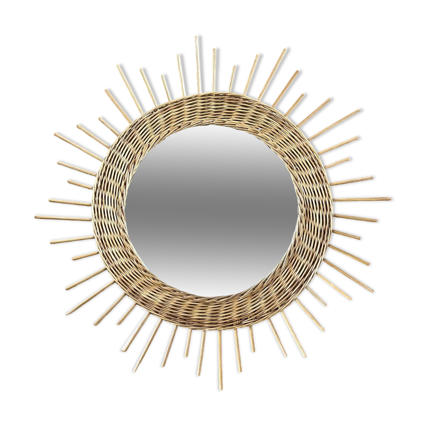 Rattan sun mirror