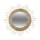 Miroir soleil en rotin