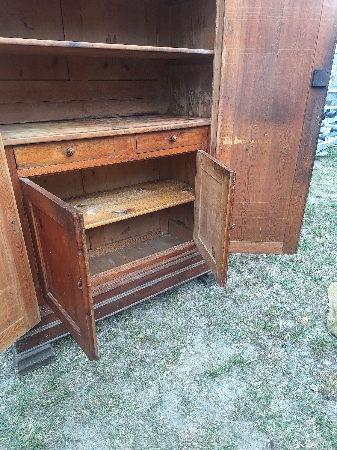 Pine wardrobe, France 19th century.
