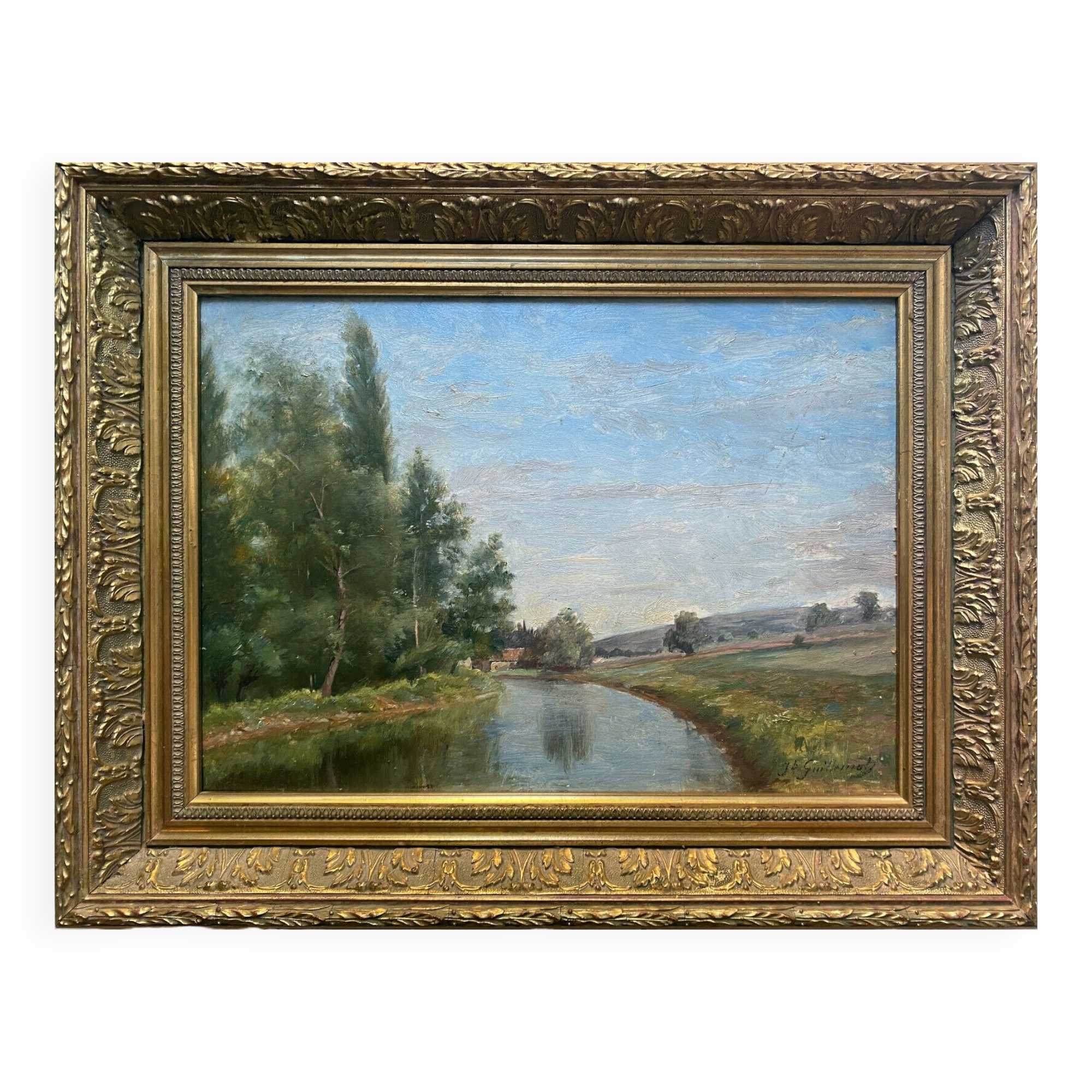 Painting Jean-Baptiste Antoine GUILLEMET (1843-1918) Surroundings of Moret sur Loing