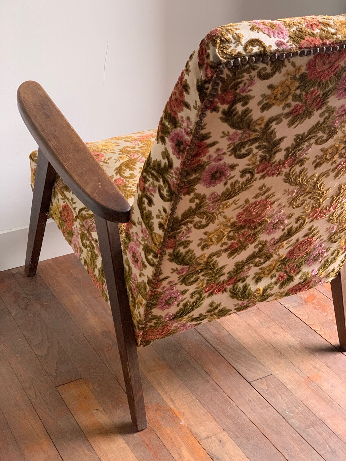 Vintage armchair floral fabric